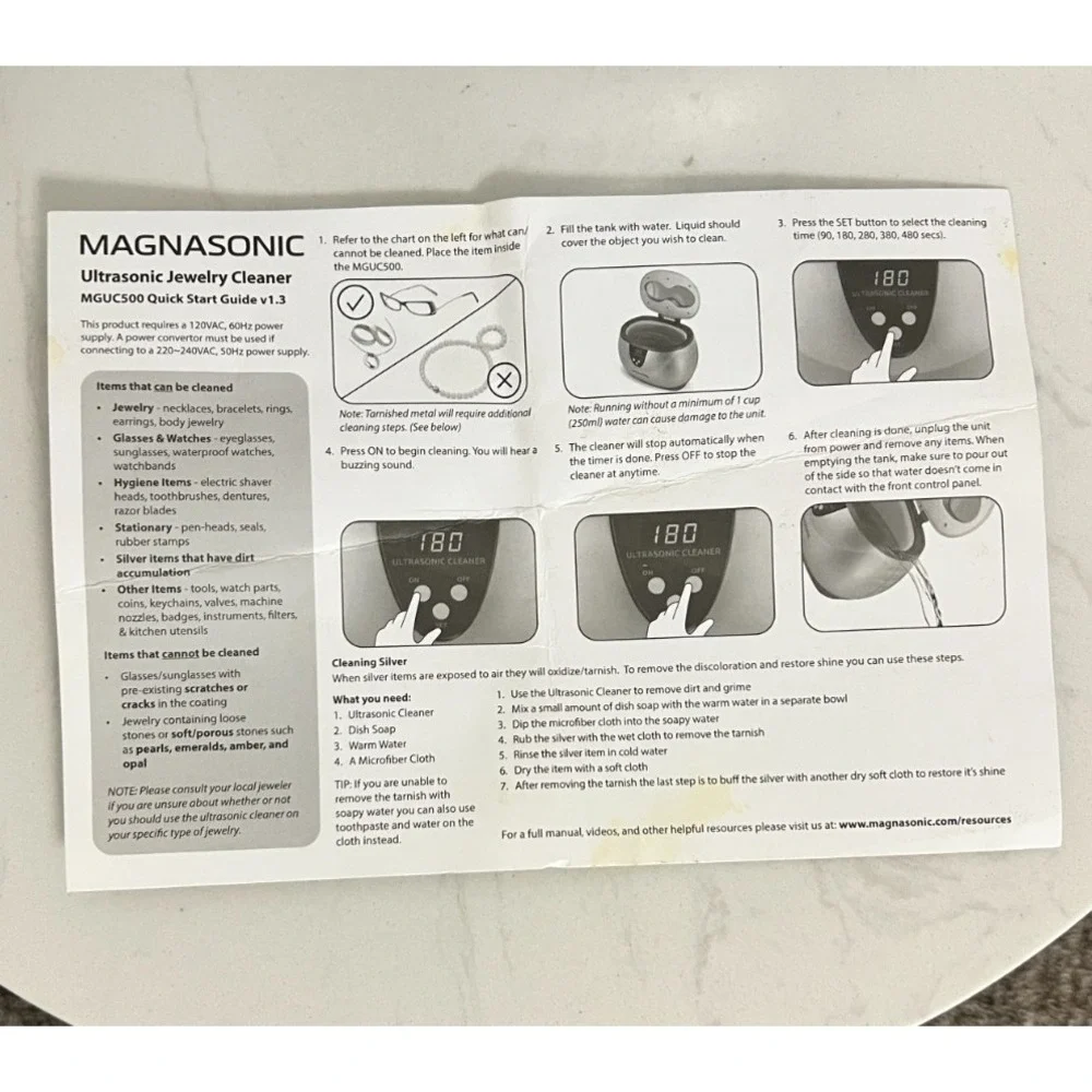 Magnasonic Professional Ultrasonic Jewelry Cleaner MGUC500 Tested
